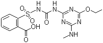 CAS # 111353-84-5, Ethametsulfuron, 2-(((((4-ethoxy-6-(methylamino)-1,3,5-triazin-2-yl)amino)carbonyl)amino)sulfonyl)benzoic acid