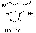 CAS # 1114-41-6, Muramic acid, 2-Amino-3-O-(1-carboxyethyl)-2-deoxy-D-glucose
