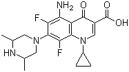 CAS # 111542-93-9, Sparfloxacin, 5-Amino-1-cyclopropyl-7-(3,5-dimethyl-1-piperazinyl)-6,8-difluoro-1,4-dihydro-4-oxo-3-quinolinecarboxylic acid