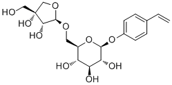 structure of CAS# 112047-91-3, beta-D-对乙烯基苯基 6-O-芹糖-beta-D-呋喃糖基-beta-D-吡喃葡萄糖苷
