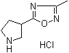 structure of CAS# 1121057-52-0, 3-甲基-5-(3-吡咯烷基)-1,2,4-恶二唑盐酸盐