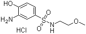 structure of CAS# 112195-27-4, 2-Aminophenol-4-(2'-methoxy)sulfonethylamide hydrochloride