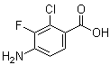structure of CAS# 1124214-25-0, 4-氨基-2-氯-3-氟苯甲酸