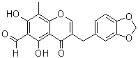 CAS 登录号：112500-90-0, 3-(1,3-苯并二氧戊环-5-基甲基)-5,7-二羟基-8-甲基-4-氧代-4H-1-苯并吡喃-6-甲醛