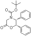 structure of CAS# 112741-50-1, tert-Butyl (2S,3R)-(+)-6-oxo-2,3-diphenyl-4-morpholinecarboxylate