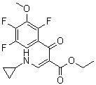 structure of CAS# 112811-70-8, 2-(2,4,5-三氟-3-甲氧基苯甲酰基)-3-环丙基氨基丙烯酸乙酯