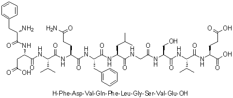 CAS # 1133962-09-0, L-Phenylalanyl-L-alpha-aspartyl-L-valyl-L-glutaminyl-L-phenylalanyl-L-leucylglycyl-L-seryl-L-valyl-L-glutamic acid