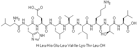 CAS 登录号：1133962-14-7, L-亮氨酰-L-组氨酰-L-alpha-谷氨酰-L-亮氨酰-L-缬氨酰-L-异亮氨酰-L-赖氨酰-L-苏氨酰-L-亮氨酸