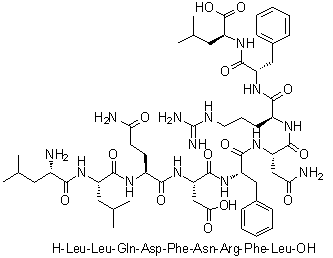 CAS # 1133962-35-2, L-Leucyl-L-leucyl-L-glutaminyl-L-alpha-aspartyl-L-phenylalanyl-L-asparaginyl-L-arginyl-L-phenylalanyl-L-leucine