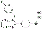 structure of CAS# 1134322-93-2, 1-[1-[(4-氟苯基)甲基]-1H-苯并咪唑-2-基]-N-甲基-4-哌啶胺二盐酸盐