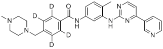 structure of CAS# 1134803-16-9, 4-[(4-Methyl-1-piperazinyl)methyl]-N-(4-methyl-3-{[4-(3-pyridinyl)-2-pyrimidinyl]amino}phenyl)(2H4)benzamide