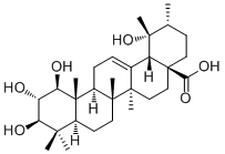 CAS # 113558-03-5, 1,2,3,19-Tetrahydroxy-12-ursen-28-oic acid, (1beta,2alpha,3beta)-1,2,3,19-Tetrahydroxyurs-12-en-28-oic acid