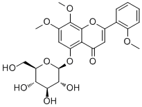 CAS # 113963-41-0, Andrographidine E, 5-(beta-D-Glucopyranosyloxy)-7,8-dimethoxy-2-(2-methoxyphenyl)-4H-1-benzopyran-4-one