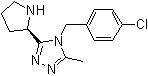 structure of CAS# 1140495-90-4, 4-[(4-氯苯基)甲基]-3-甲基-5-(2R)-2-吡咯烷基-4H-1,2,4-三唑