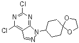 structure of CAS# 1144080-31-8, 4,6-二氯-1-(1,4-二氧杂螺[4.5]癸-8-基)-1H-吡唑并[3,4-d]嘧啶