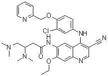 CAS 登录号：1144516-16-4, N-[4-[[3-氯-4-(2-吡啶基甲氧基)苯基]氨基]-3-氰基-7-乙氧基-6-喹啉基]-3,4-二(二甲基氨基)丁酰胺