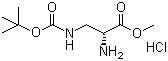 structure of CAS# 114559-25-0, N'-(tert-Butoxycarbonyl)-D-2,3-diaminopropionic acid methyl ester hydrochloride