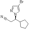 structure of CAS# 1146629-83-5, (betaR)-4-溴-beta-环戊基-1H-吡唑-1-丙腈
