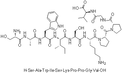 CAS 登录号：1146952-96-6, L-丝氨酰-L-丙氨酰-L-色氨酰-L-异亮氨酰-L-丝氨酰-L-赖氨酰-L-脯氨酰-L-脯氨酰甘氨酰-L-缬氨酸