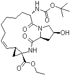 CAS # 1147653-39-1, (2S,6S,12Z,13aS,14aR,16aS)-6-[[(1,1-Dimethylethoxy)carbonyl]amino]-1,2,3,6,7,8,9,10,11,13a,14,15,16,16a-tetradecahydro-2-hydroxy-5,16-dioxo-cyclopropa[e]pyrrolo[1,2-a][1,4]diazacyclopentadecine-14a(5H)-carboxylic acid ethyl ester