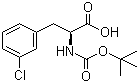 structure of CAS# 114873-03-9, N-叔丁氧羰基-L-3-氯苯丙氨酸