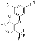 structure of CAS# 1155846-86-8, 3-氯-5-[[2-氧代-4-(三氟甲基)-1,2-二氢吡啶-3-基]氧基]苯甲腈