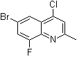 structure of CAS# 1156277-76-7, 6-Bromo-4-chloro-8-fluoro-2-methylquinoline