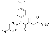 structure of CAS# 115871-19-7, N-[[二[4-(二甲基氨基)苯基]氨基]羰基]甘氨酸单钠盐