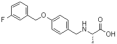 structure of CAS# 1160513-60-9, (S)-2-[[4-[(3-氟苄基)氧基]苄基]氨基]丙酸