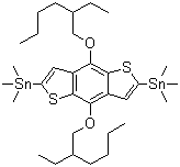 structure of CAS# 1160823-78-8, 1,1'-[4,8-双[(2-乙基己基)氧基]苯并[1,2-b:4,5-b']二噻吩-2,6-二基]双[1,1,1-三甲基锡]