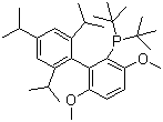 structure of CAS# 1160861-53-9, Di-tert-butyl(2',4',6'-triisopropyl-3,6-dimethoxybiphenyl-2-yl)phosphine