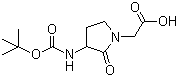 structure of CAS# 116339-45-8, 2-(3-(叔丁氧羰基氨基)-2-氧代吡咯烷-1-基)乙酸