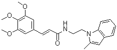 structure of CAS# 1164462-05-8, (2E)-N-[2-(2-Methyl-1H-indol-1-yl)ethyl]-3-(3,4,5-trimethoxyphenyl)-2-propenamide