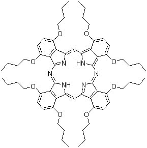 structure of CAS# 116453-73-7, 1,4,8,11,15,18,22,25-Octabutoxy-29H,31H-phthalocyanine