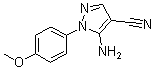 structure of CAS# 116884-64-1, 5-Amino-1-(4-methoxyphenyl)-1H-pyrazole-4-carbonitrile