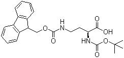 structure of CAS# 117106-21-5, N-Boc-N'-Fmoc-L-2,4-diaminobutyric acid