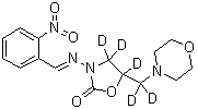 structure of CAS# 1173097-59-0, 4,4,5-三氘代-5-[(吗啉-4-基)双氘甲基]-3-[(E)-(2-硝基苯基)亚甲基氨基]-1,3-恶唑烷-2-酮