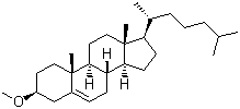 CAS # 1174-92-1, Cholesteryl methyl ether, 5-Cholesten-3beta-ol methyl ether, 3-Methoxy-10,13-dimethyl-17-(6-methylheptan-2-yl)-2,3,4,7,8,9,11,12,14,15,16,17-dodecahydro-1H-cyclopenta[a]phenanthrene