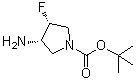 structure of CAS# 1174020-30-4, (3S,4R)-3-Amino-4-fluoro-1-pyrrolidinecarboxylic acid 1,1-dimethylethyl ester