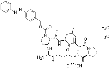 structure of CAS# 118081-33-7, N2-[1-[N-[N-[1-[[[4-(苯基偶氮)苯基]甲氧基]羰基]-L-脯氨酰]-L-亮氨酰]甘氨酰]-L-脯氨酰]-D-精氨酸二水合物