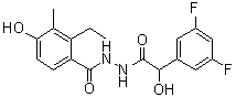 structure of CAS# 1181770-72-8, 3,5-二氟-alpha-羟基-苯乙酸 2-(2-乙基-4-羟基-3-甲基苯甲酰)酰肼