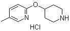 structure of CAS# 1185308-30-8, 5-Methyl-2-(4-piperidinyloxy)pyridine hydrochloride