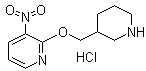 CAS 登录号：1185310-12-6, 3-硝基-2-(3-哌啶基甲氧基)吡啶盐酸盐
