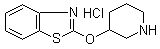 structure of CAS# 1185314-80-0, 2-(3-Piperidinyloxy)benzothiazole hydrochloride