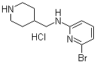 structure of CAS# 1185315-42-7, 6-溴-N-(4-哌啶基甲基)-2-吡啶胺盐酸盐