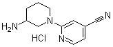 structure of CAS# 1185316-29-3, 2-(3-氨基-1-哌啶基)-4-吡啶甲腈盐酸盐