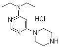 structure of CAS# 1185319-47-4, N,N-Diethyl-6-(1-piperazinyl)-4-pyrimidinamine hydrochloride