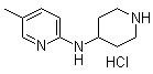 structure of CAS# 1185320-00-6, 5-甲基-N-4-哌啶基-2-吡啶胺盐酸盐