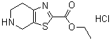 structure of CAS# 1186663-33-1, 4,5,6,7-Tetrahydrothiazolo[5,4-c]pyridine-2-carboxylic acid ethyl ester hydrochloride