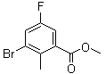 structure of CAS# 1187318-53-1, 3-Bromo-5-fluoro-2-methylbenzoic acid methyl ester